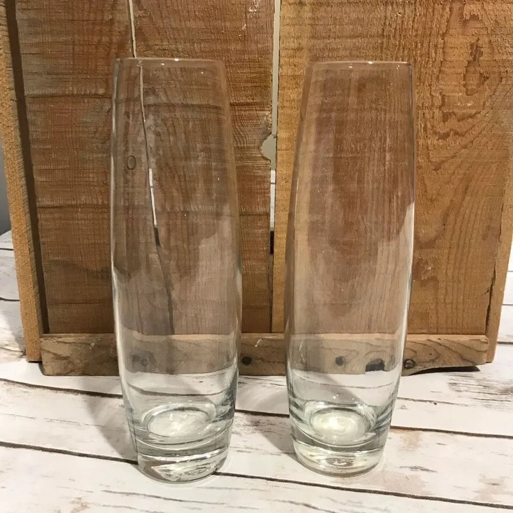 Libbey‎ Bud Vases 2 Clear Glass